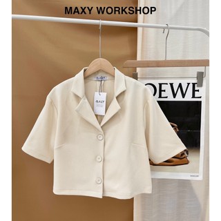 Áo blazer tay ngắn dáng croptop phong cách Hàn Quốc Short Crop Blazer Creamy Maxy Workshop