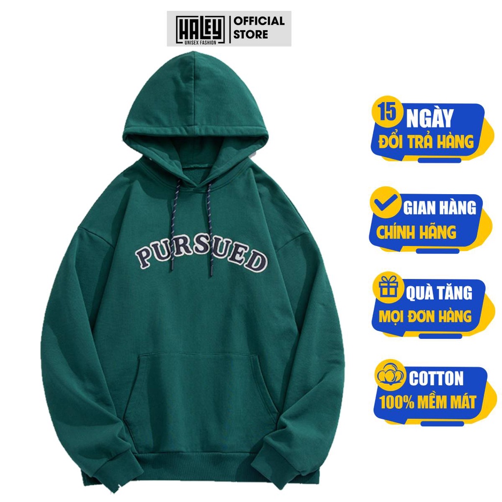 Áo Hoodie HALEY HD29 PURSUED Nam Nữ Unisex có mũ Phong Cách Hàn Quốc Street Style, Năng động, Chất nỉ bông Đẹp