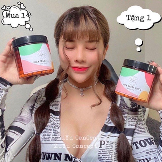 Combo ZuYu Tăng vòng 1 💗Tặng Kèm Serum Massage Ngực + Thước Đo + Gương Mini cầm tay