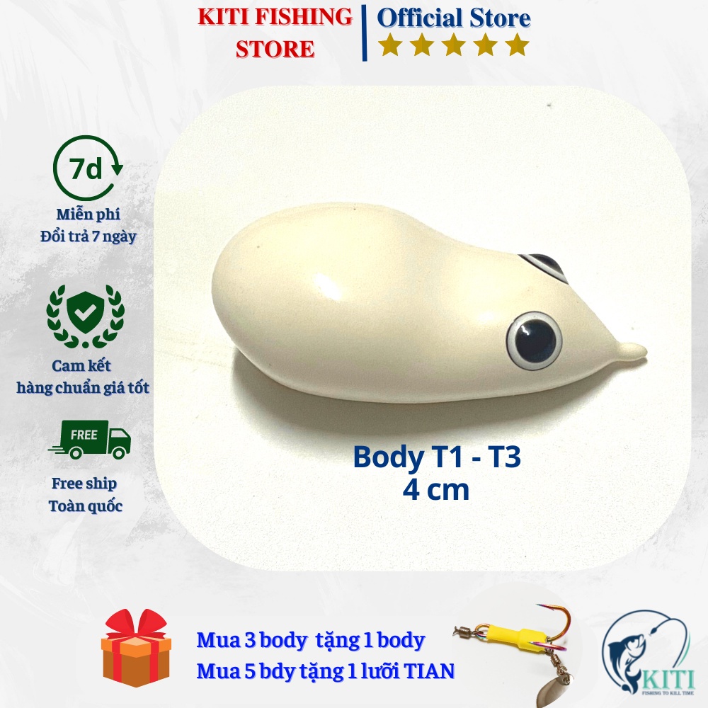 Body nhái hơi Ngọc Trinh T1 - T3 F1 - F2 làm từ cao su thái nhập khẩu mềm đàn hồi tốt dùng để làm mồi câu cá lóc