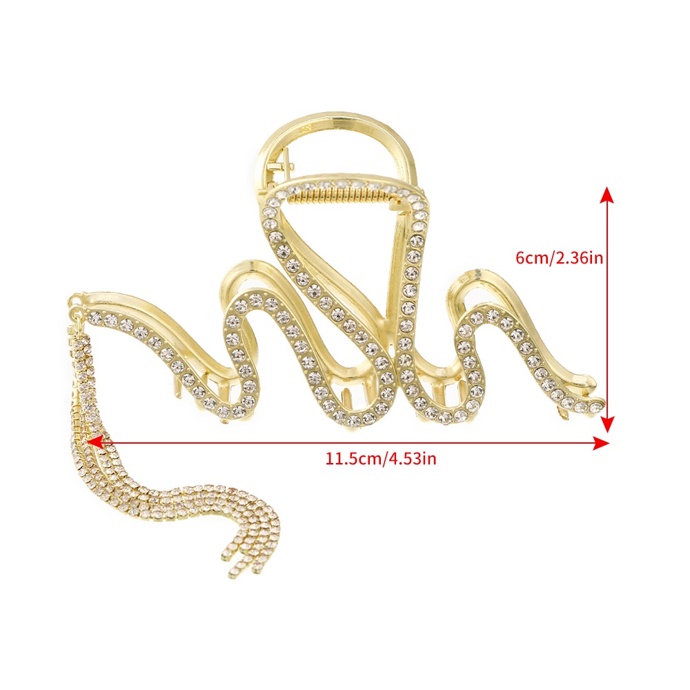 Kẹp Tóc Hình Rắn Đính Đá Phối Tua Rua Phong Cách Hàn Quốc Mới