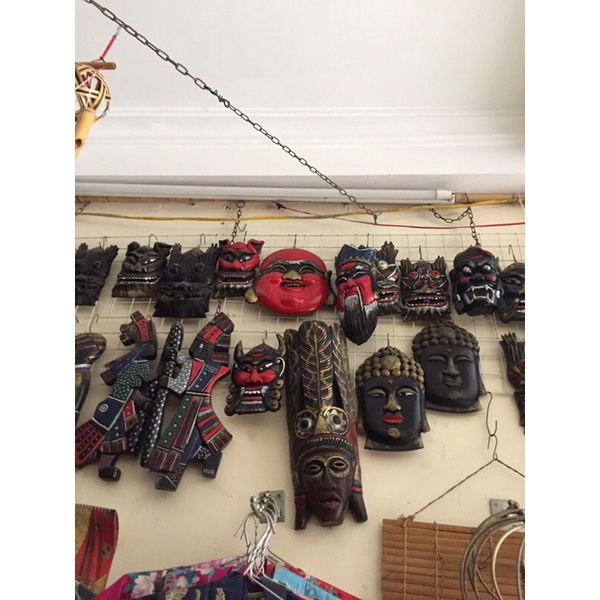 Mặt nạ trang trí treo tường hình thổ dân bằng gỗ