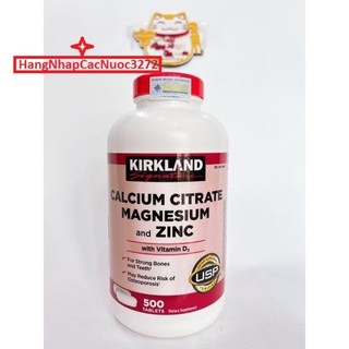 Viên uống calcium zinc kirkland canxi zinc 500 viên mỹ date 2026
