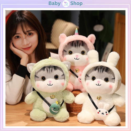 Đồ chơi cao cấp nhồi bông Hình Mèo Dễ Thương Làm Quà Tặng cho bé yêu