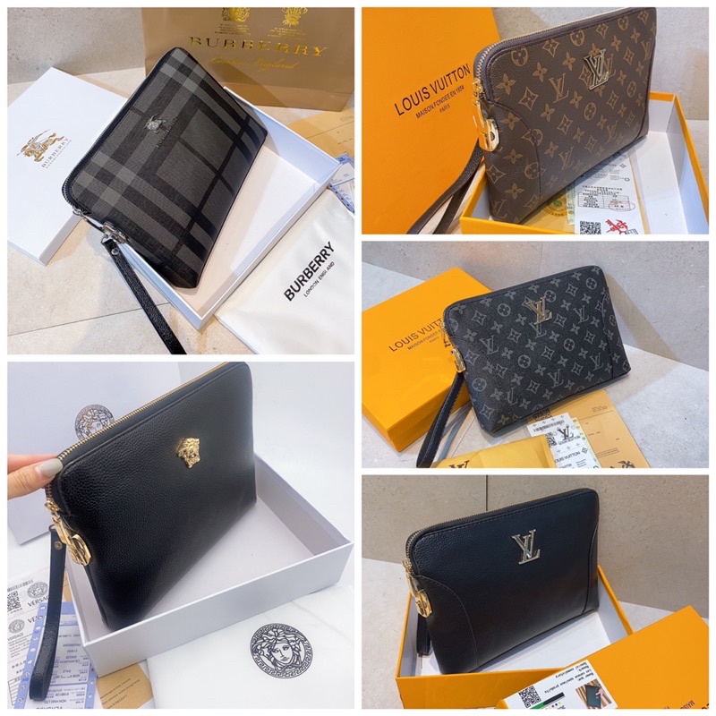 Ví cầm tay LV,BB,Versace Sz 27 khoá số Fullbox bill