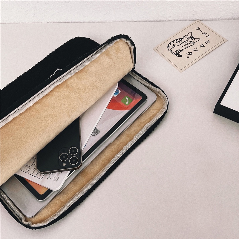 Túi Đựng Laptop Chống Sốc Thêu Họa Tiết Dễ Thương Phong Cách Hàn Quốc Cho 10 11 13 inches