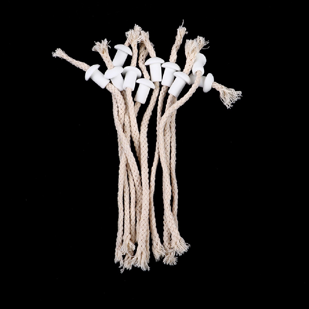 Bộ 10 Giá Đỡ Đèn Dầu / Rượu Bằng Sứ + Cotton Tiện Dụng