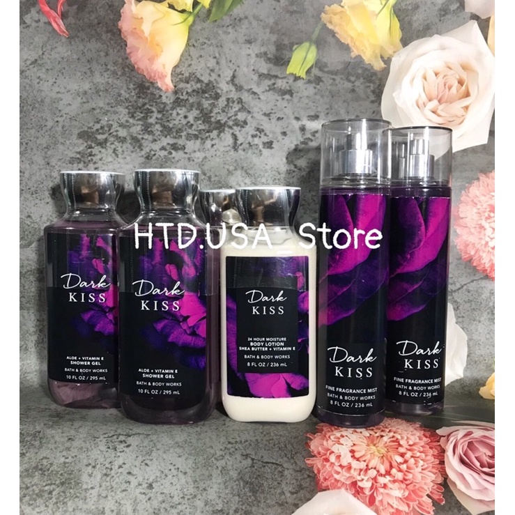 Sữa Tắm - Dưỡng Thể - Xịt Thơm DARK KISS Bath & Body Works 236ml - 295ml Nội Địa USA