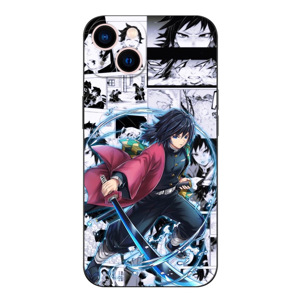 Ốp Điện Thoại tpu Dẻo Viền Đen Họa Tiết Hoạt Hình Demon Slayer Tomioka Giyuu Cho iphone 5s 5 s SE 2020 2016 6s 6 s 7 8 plus