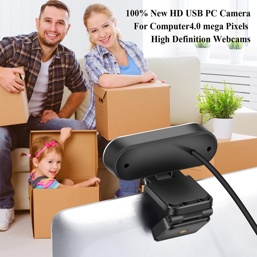 Camera USB 1080P Đèn LED Trắng 5500K Có Micro Hình Tam Giác Mới Cho Máy Tính