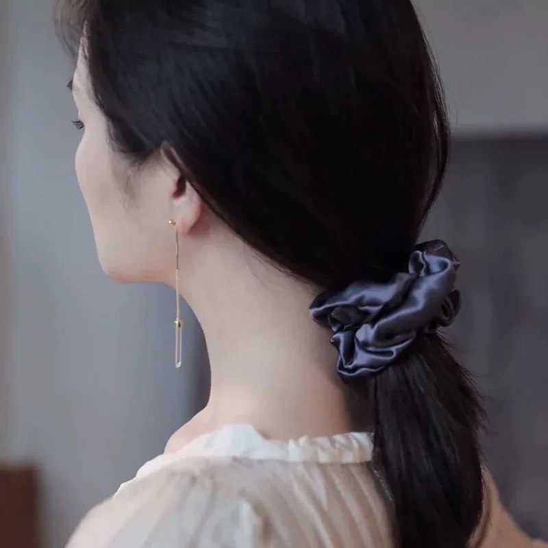 Dây Cột Tóc Vải Lụa Nhiều Màu Dễ Thương Scrunchies La Perbra