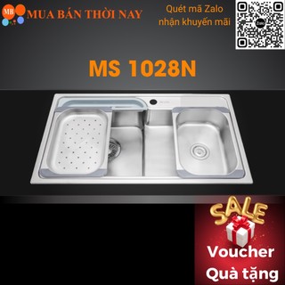 Chậu rửa chén inox Malloca MS 1028N, bồn rửa bát inox 304, Cam kết chính hãng
