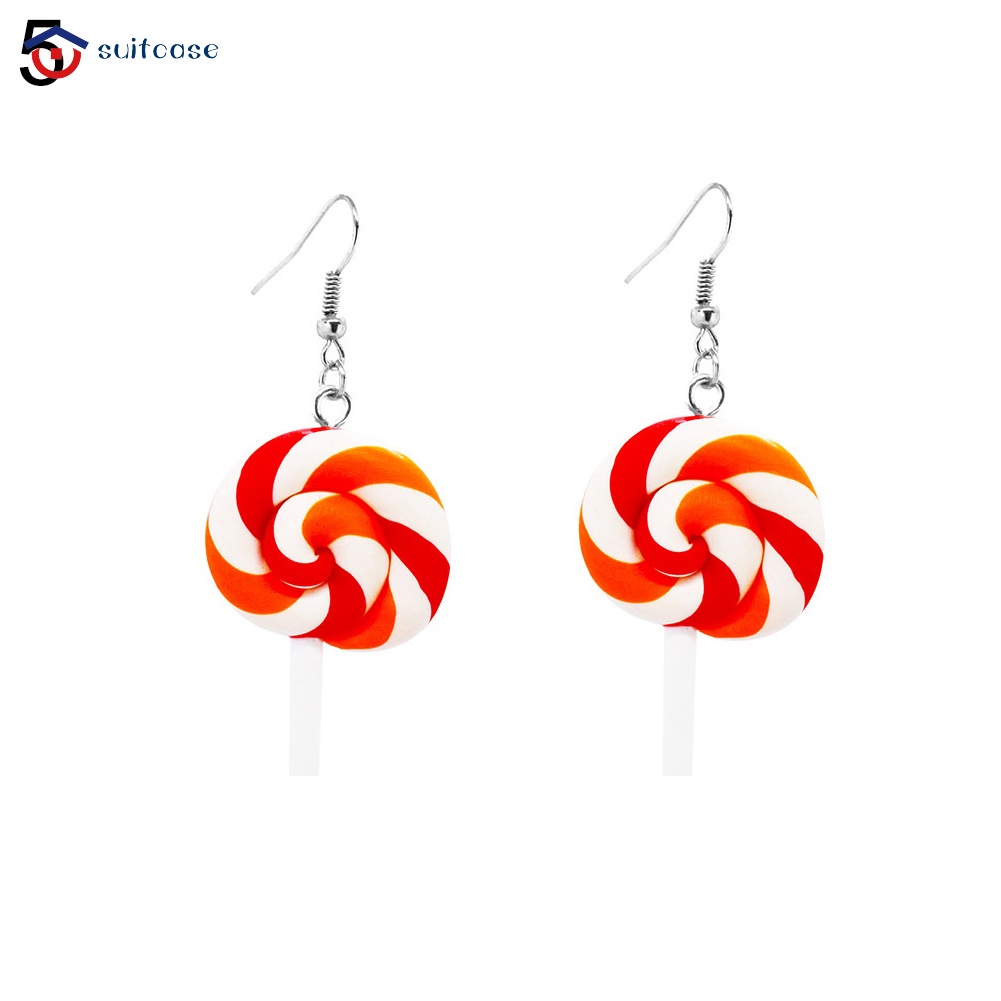 Bông Tai Hình Kẹo Mút Màu Sắc Cầu Vồng Xinh Xắn Thời Trang Cho Nữ