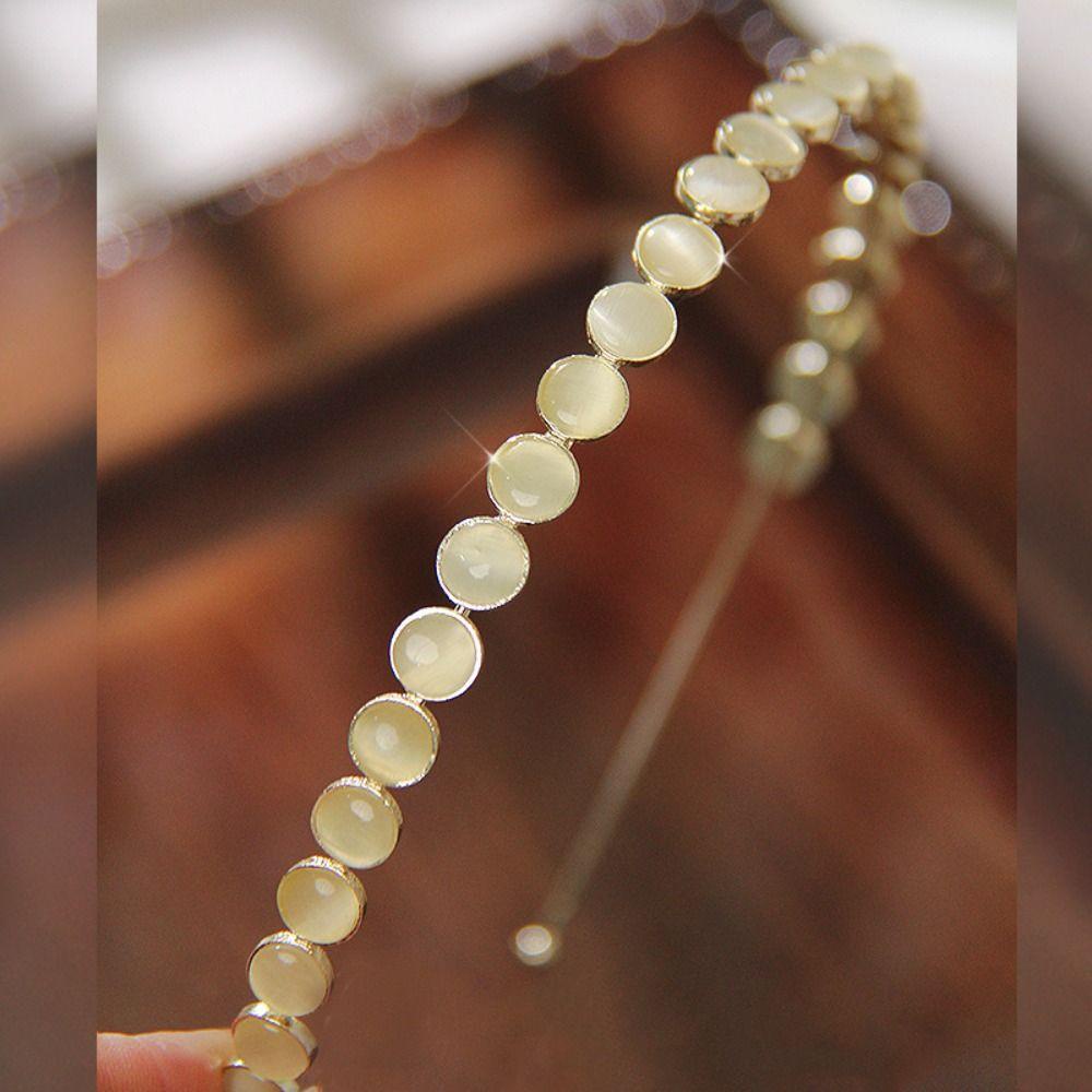 ANEMONE Băng Đô Cài Tóc Đính Đá Opal Lấp Lánh Thanh Lịch Cho Nữ