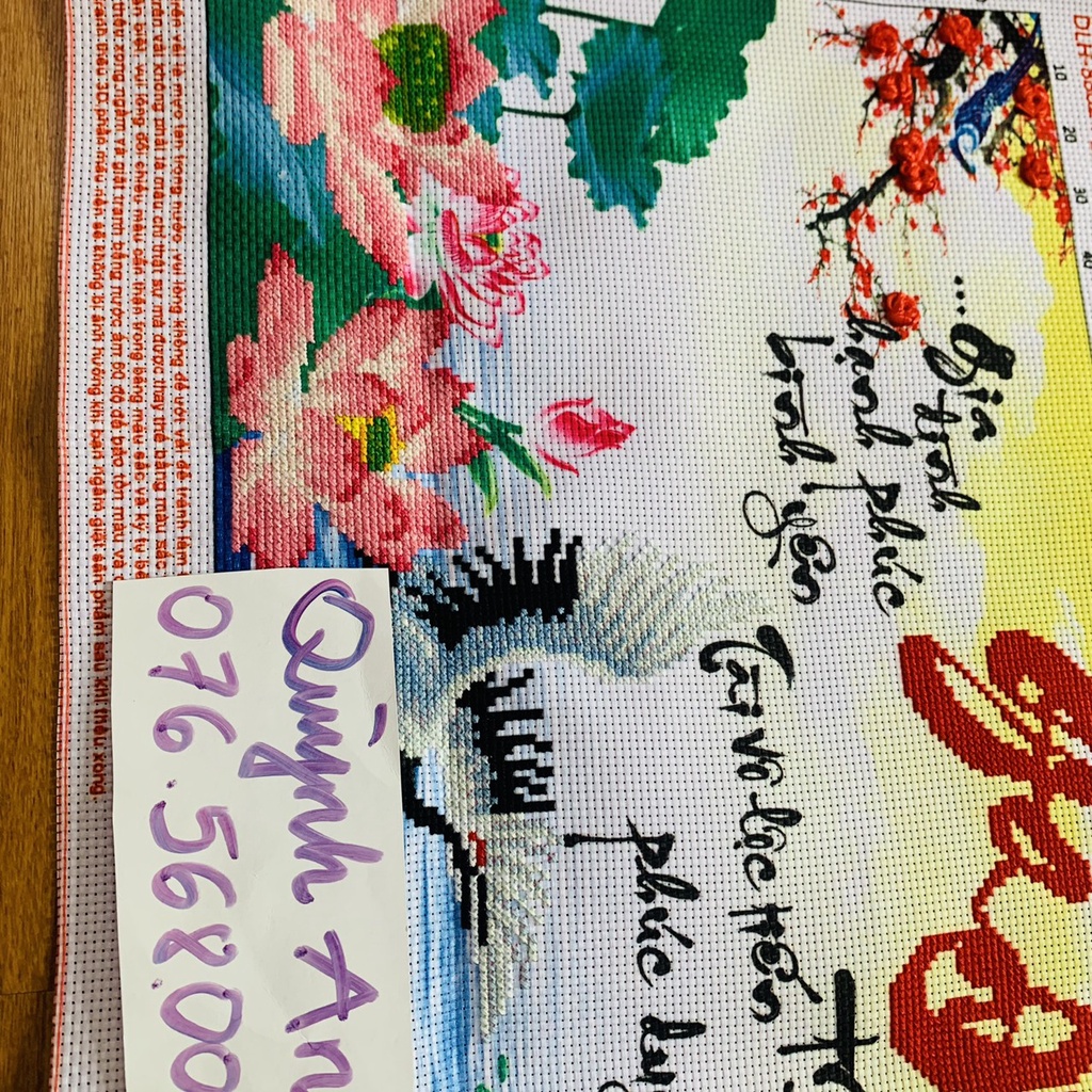 Tranh thêu chữ thập GIA ĐÌNH đã thêu rùi 63x35cm đã thành phẩm 88824