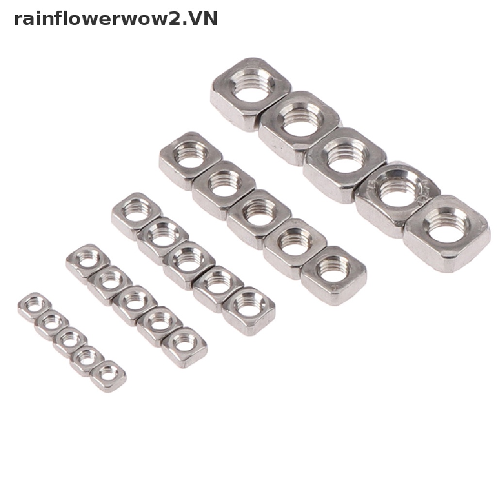 Set 20 Đai Ốc Vuông Bằng Thép Không Gỉ M3 M4 M5 M6 M8 304 Chuyên Dụng