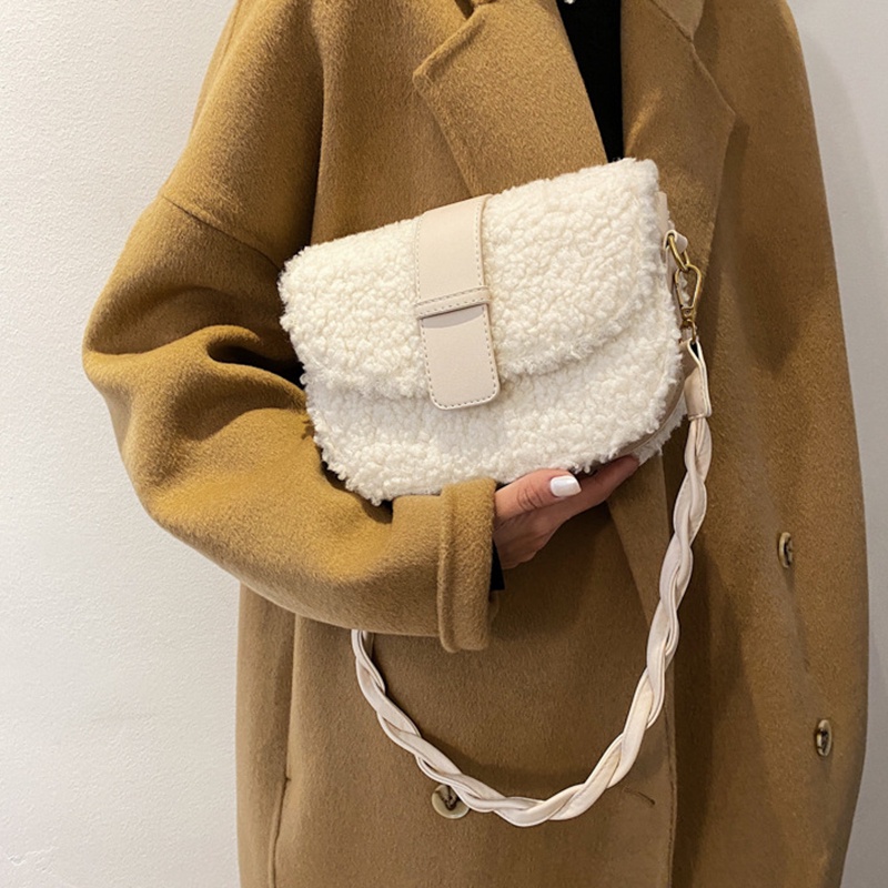 IELGY Túi Đeo Chéo Bằng Lông Cừu Thời Trang Cho Nữ