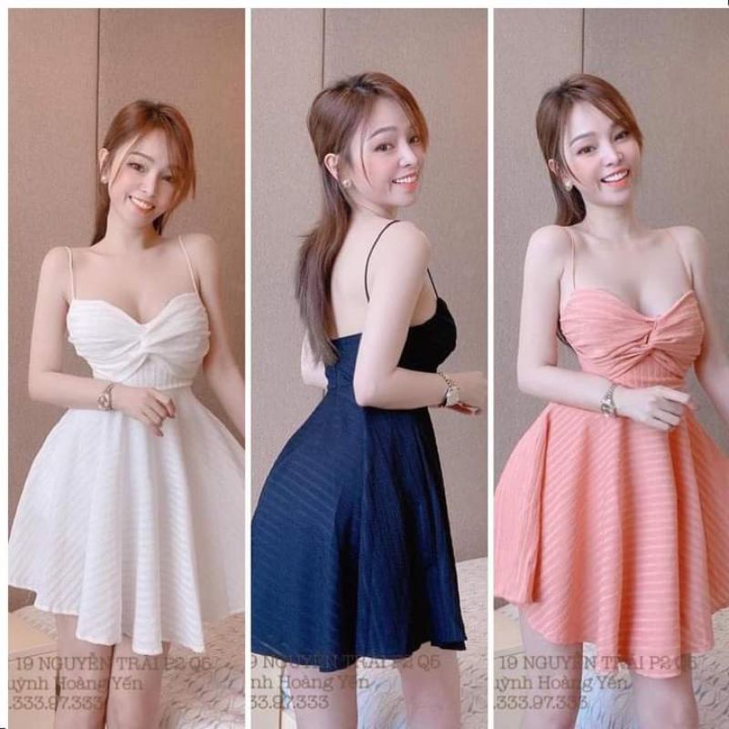 đầm trắng cúp ngực