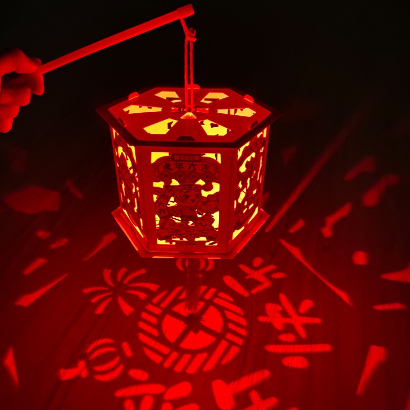 Lồng Đèn Giấy Thủ Công Tự Làm Họa Tiết Thỏ Hoạt Hình Trang Trí Năm Mới / Quà Tặng Cho Bé