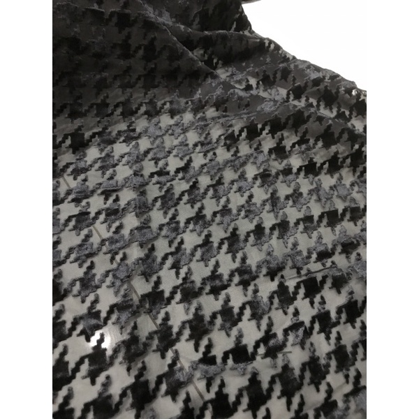 Vải voan ép nhung đen tuyền mềm mịn may đầm váy , áo kiểu , áo dài đẹp thời trang