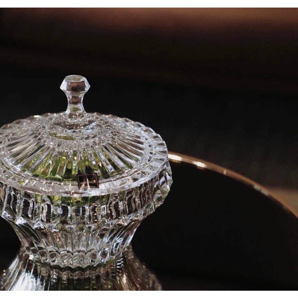 Thố mứt có nắp Rogaska  CROWN JEWEL 12cm