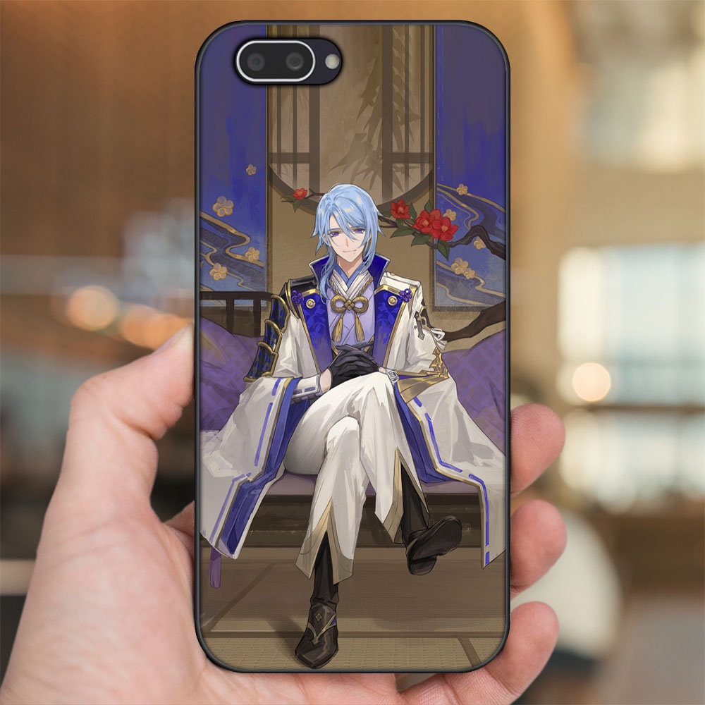 Ốp lưng Oppo A3S viền đen in hình Kamisato Ayato Genshin Impact