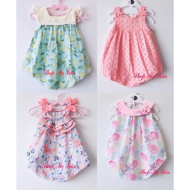 (12m) Body/ bodysuit/ body đùi bí bé gái chất cotton, voan tơ thoáng mát