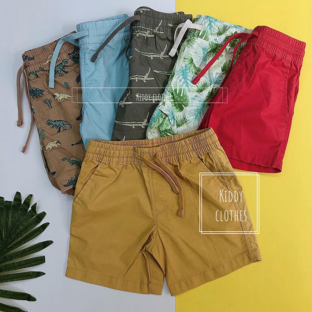 Quần kaki bé trai lưng thun hàng xuất dư xịn/Quần short kaki bé trai dây rút phom to nhiều màu