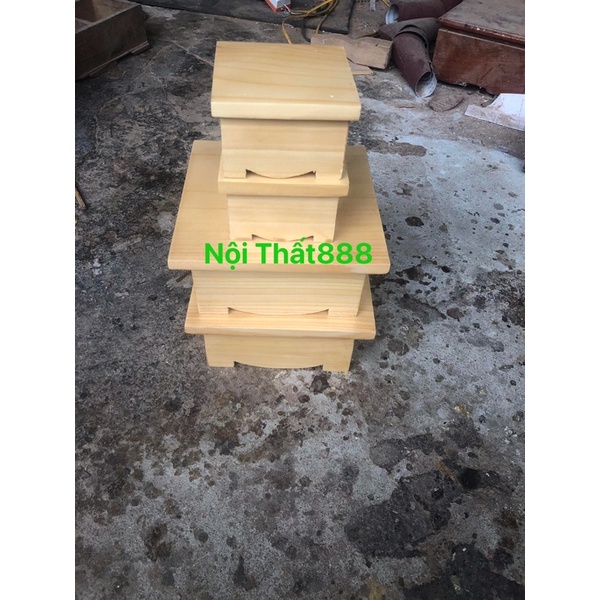 Đôn Vuông mầu gỗ tự nhiên bền đẹp