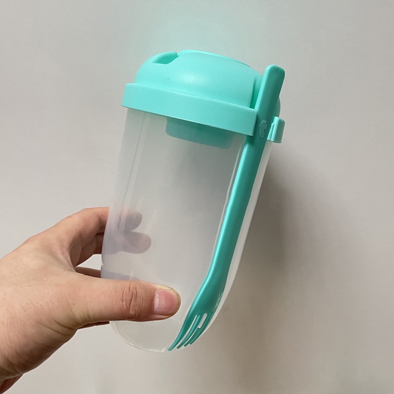 Khay Lắc Salad Kèm Nĩa Và Giá Đỡ Tiện Dụng Có Thể Tháo Rời