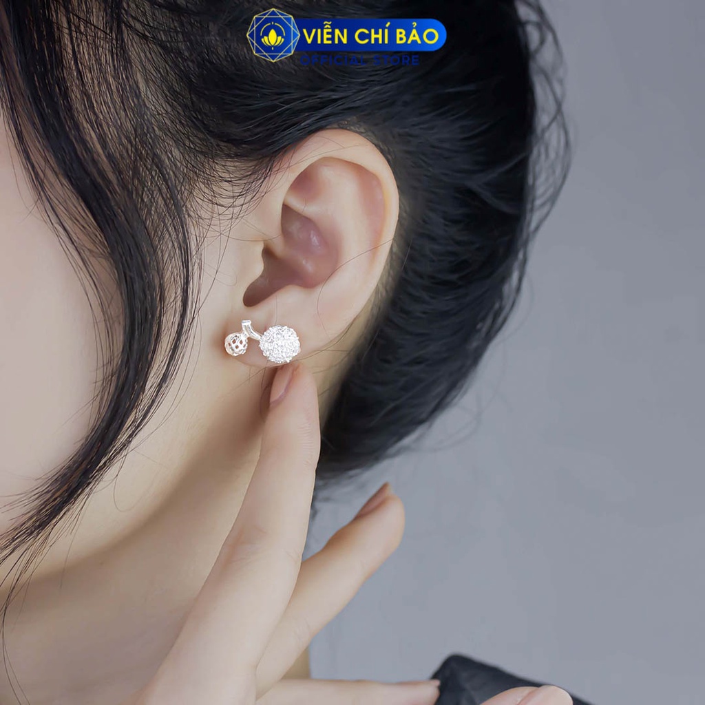 Bông tai bạc nữ quả Cherry chất liệu bạc 925 thời trang phụ kiện trang sức nữ thương hiệu Viễn Chí Bảo B400210