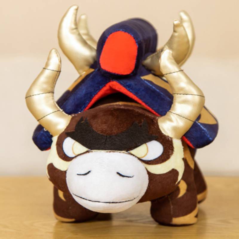 Búp Bê Nhồi Bông Hình Bò Sữa Arataki Rock Plushie Itto Genshin Làm Quà Giáng Sinh