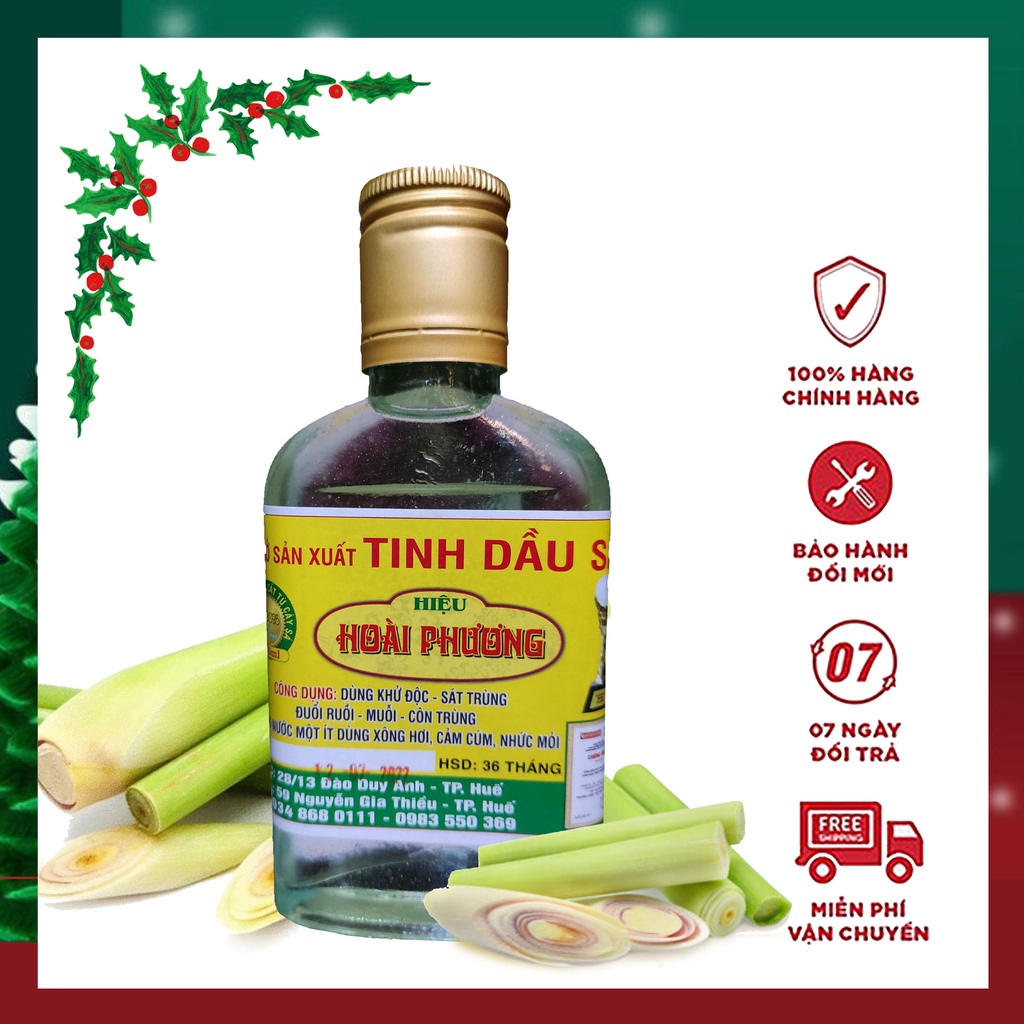 Tinh Dầu Sả Nguyên Chất 100% Xông Phòng Đuổi Muỗi Hoài Phương 110ML