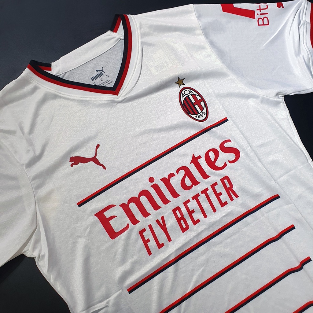ÁO BÓNG ĐÁ AC MILAN TRẮNG SÂN KHÁCH 22/23 – HÀNG THÁI LAN – BẢN PLAYER S.F – CHUẨN ÁO ĐẤU CẦU THỦ