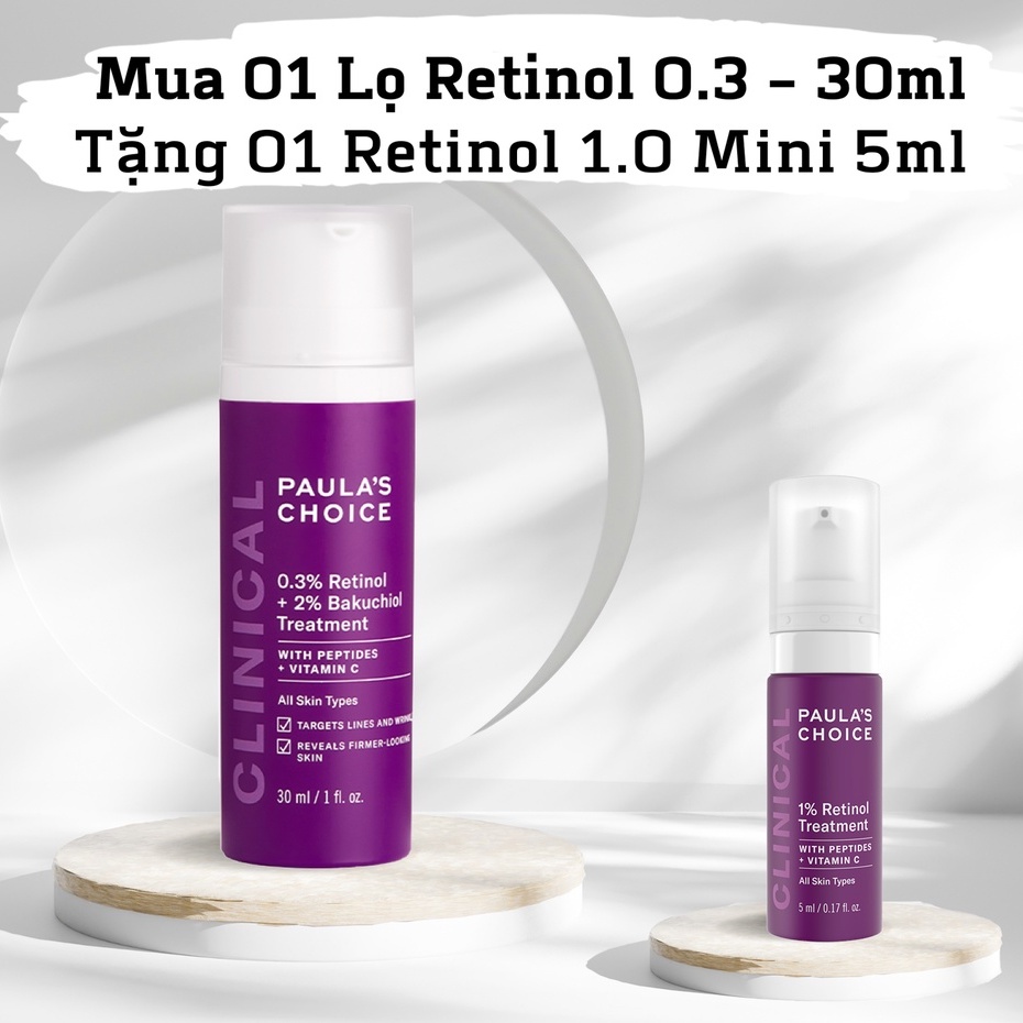 Retinol Xóa Nếp Nhăn, Ngăn Ngừa Lão Hóa Paula's Choice Clinical 0.3% Retinol + 2% Bakuchiol Treatment