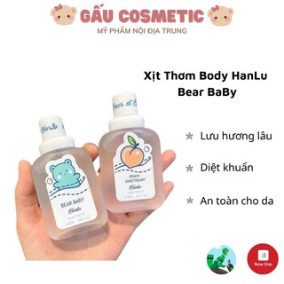 Xịt thơm body, quần áo Hanlu 50ml hương nước hoa Gấu Comestic