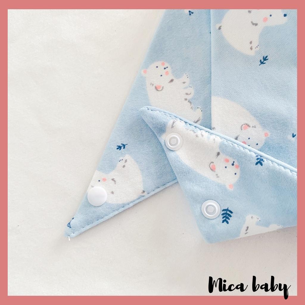 Set 5 yếm cổ cho bé ăn dặm hình tam giác cao cấp chất cotton hình hoạt đáng yêu cho bé YC14 Mica baby