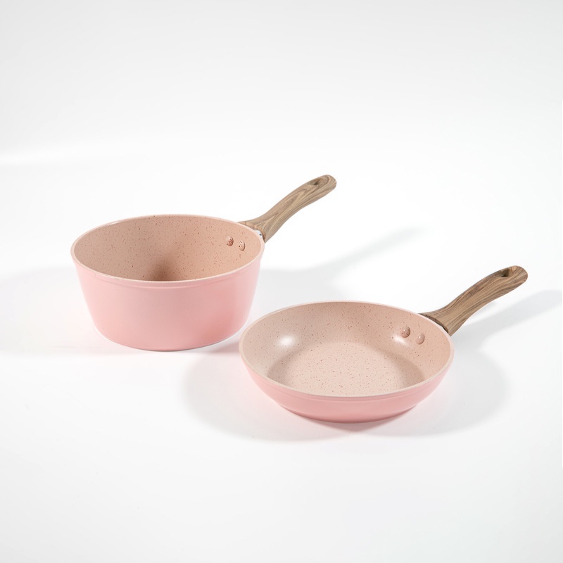 Bộ Nồi Chảo Chống Dính Cao Cấp 16cm Vân Đá Hoa Cương Hồng Đáy Từ Dùng Mọi Loại Bếp-chảo chiên mini-17.kerhy