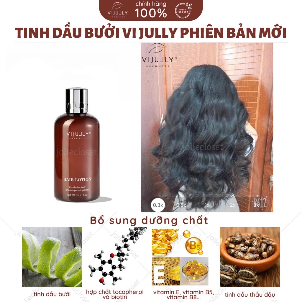 Tinh Chất Dầu Bưởi Vi Jully, Giảm Rụng, Giúp Mọc, Làm Dài Và Dày, Tóc Đen Mượt