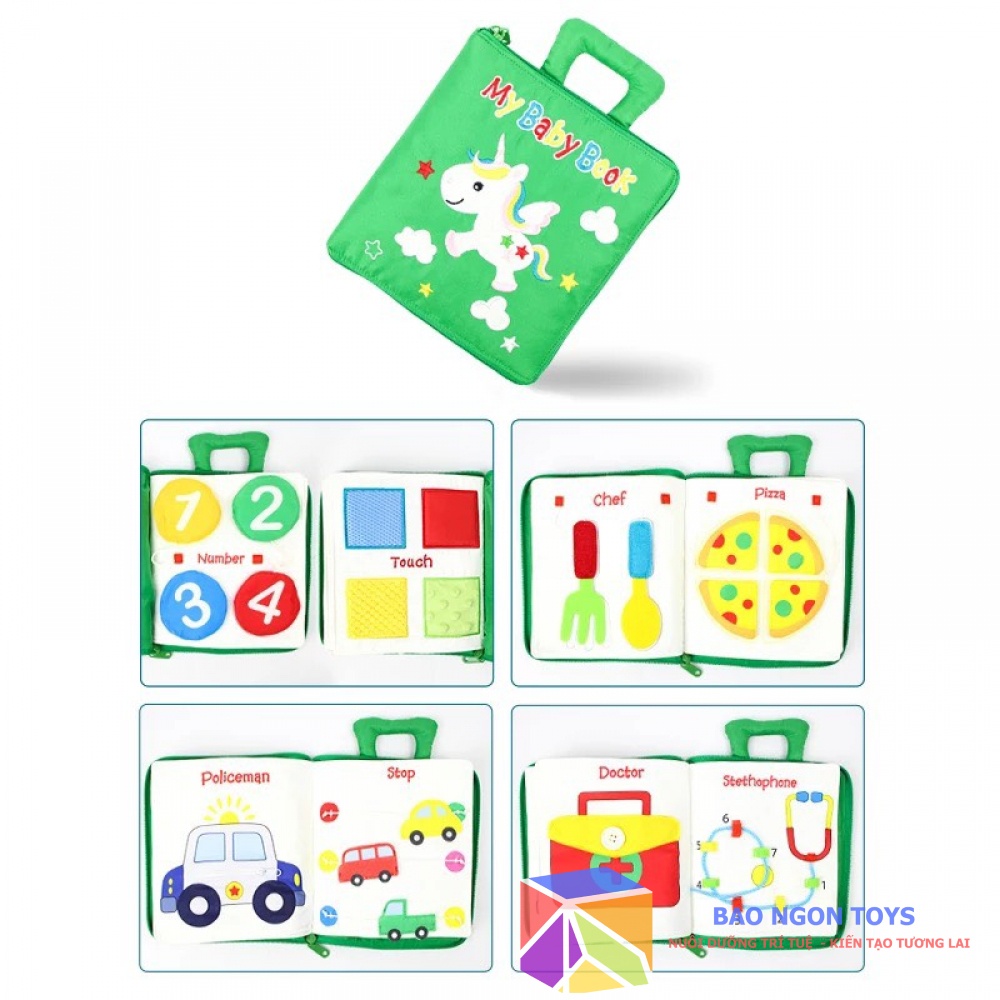 SÁCH VẢI BÓC DÁN RÈN LUYỆN KỸ NĂNG VẬN ĐỘNG TINH VÀ GIÁC QUAN, ĐỒ CHƠI MONTESSORI GIÁO DỤC SỚM CHO BÉ-BAO NGON TOYS SV73