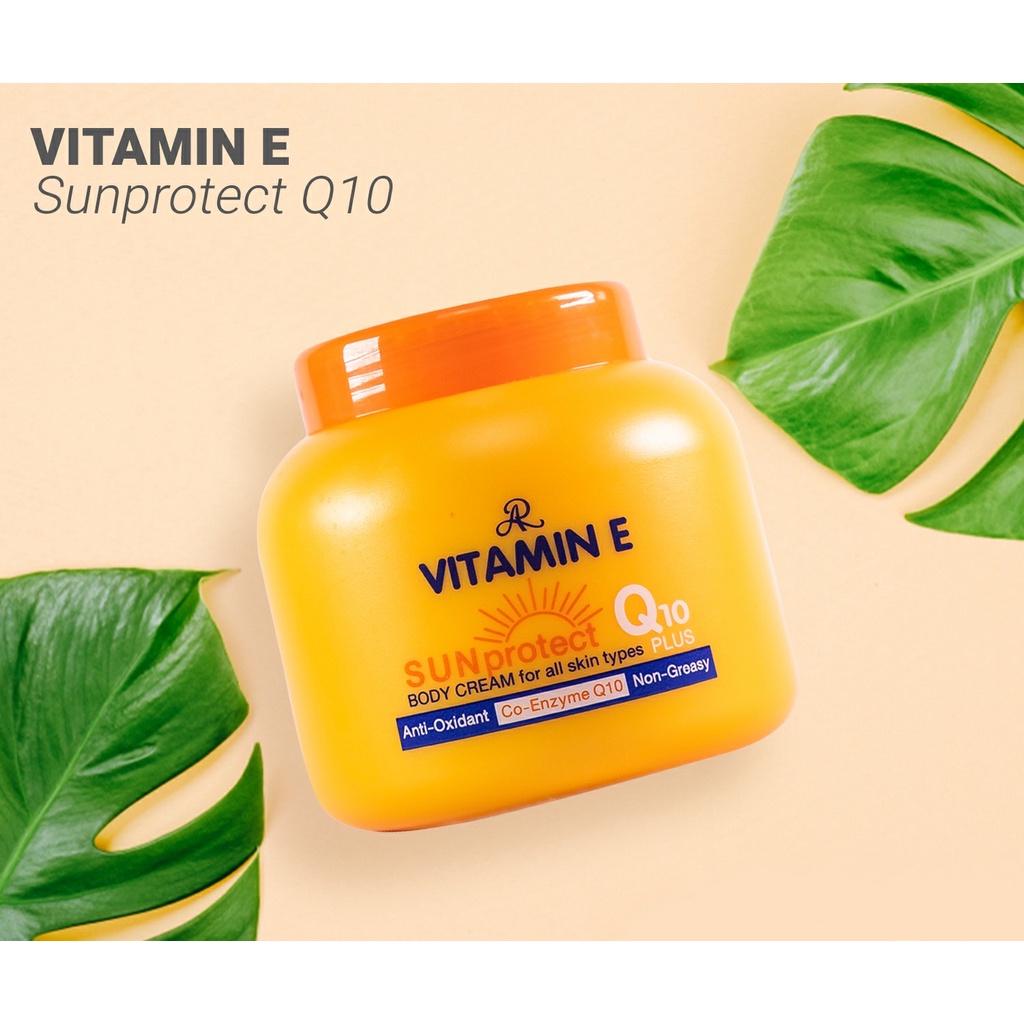 Kem Dưỡng thể body Chống Nắng Vitamin E Sun Protect Q10 Plus Aron 200ml Thái Lan, Dưỡng ẩm, chống tác nhân tia UV, Không