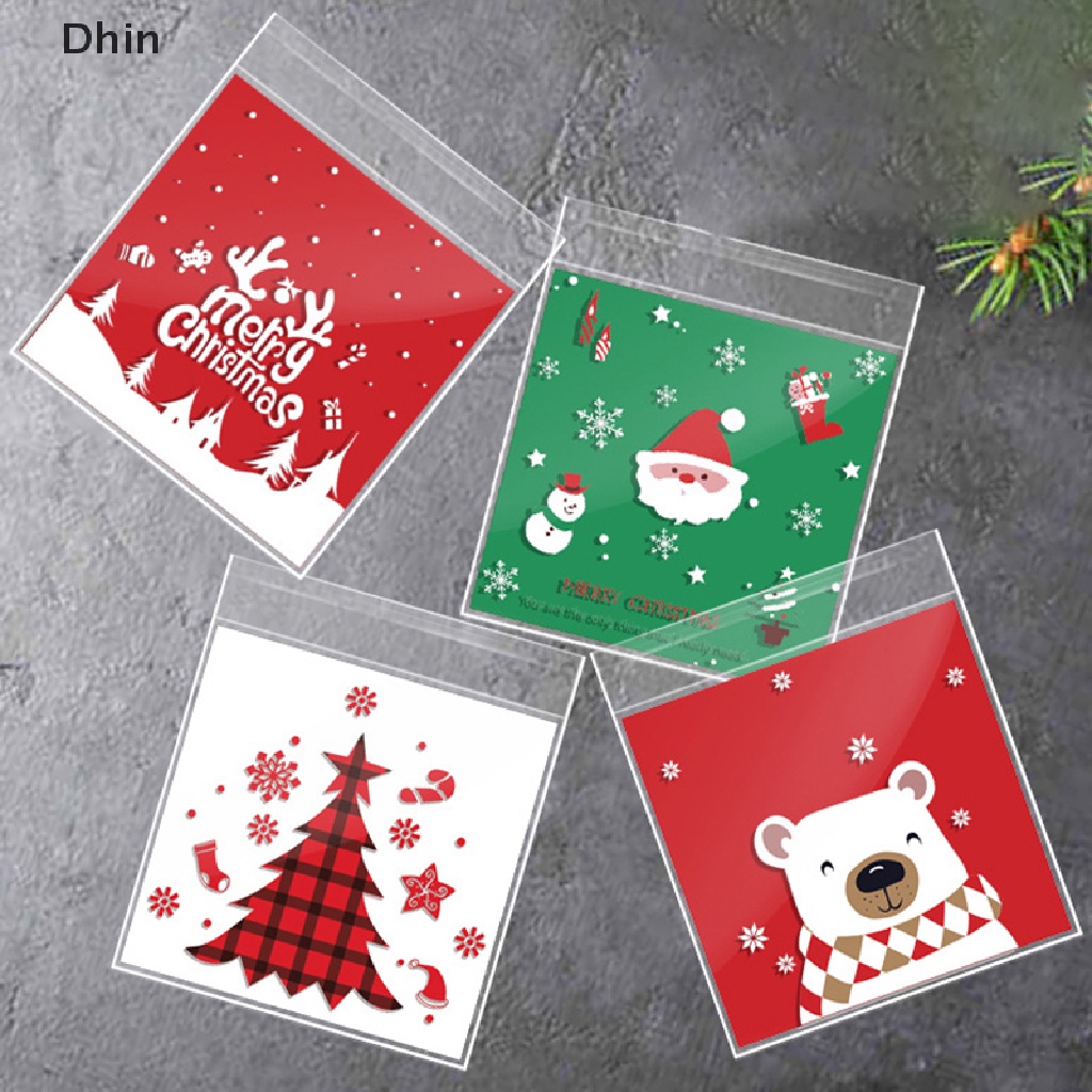 [Dhin] Set 100 Túi Đựng Bánh Quy Kẹo Muffin Hình Giày Bốt Giáng Sinh Năm Mới