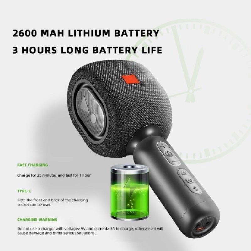 Micro Hát Karaoke Bluetooth KMC500 Phiên Bản Thần Tượng, Kèm Loa Cao Cấp,Điều Chỉnh 5 loại giọng nói cực đỉnh