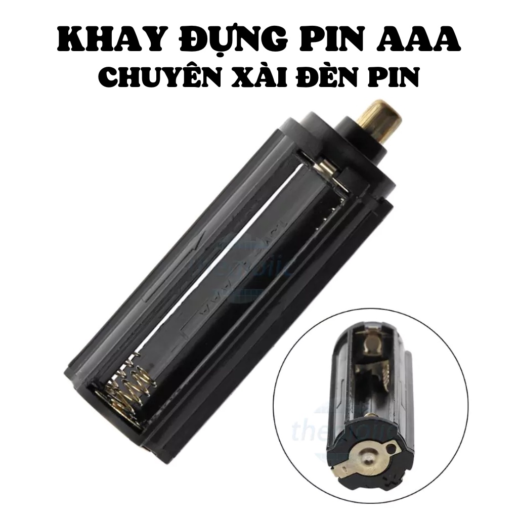 Combo 5 khay đựng pin AAA, chuôi pin 3 ngăn cho đèn pin dã ngoại tiện dụng.