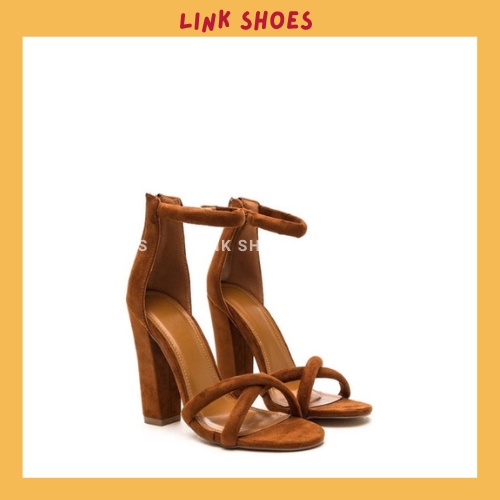 Giày sandal gót thô hai dây chéo mới TT86
