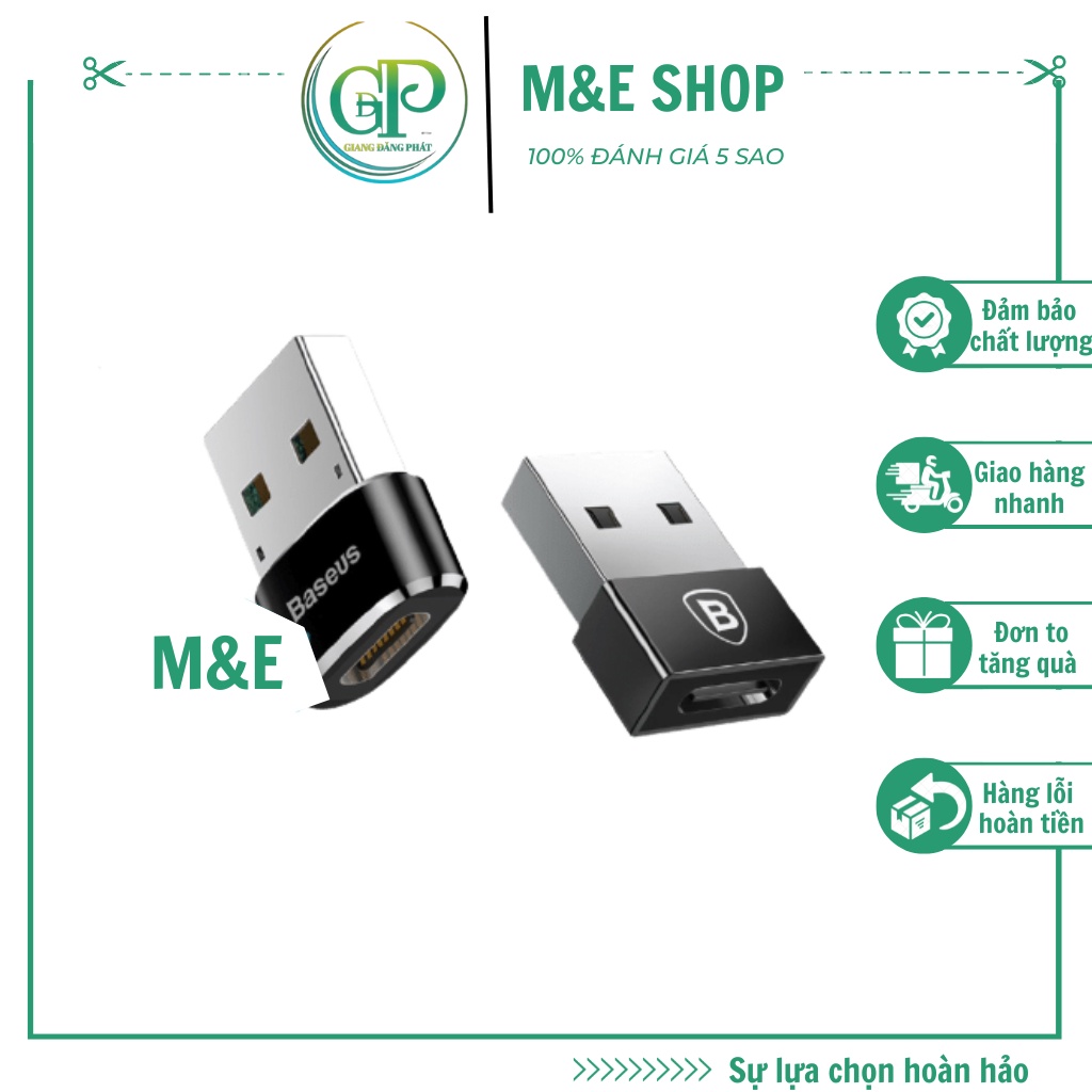 Đầu chuyển adapter USB otg Type A sang USB Type C tốc độ cao Baseus