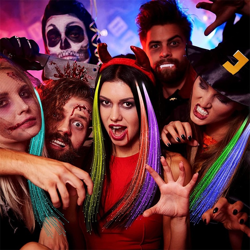 1 Kẹp Tóc Sợi Quang Đèn LED Phát Sáng Nhiều Màu