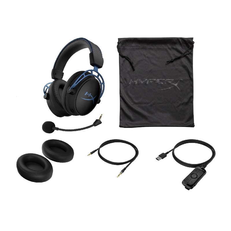 Tai nghe HyperX Cloud Alpha S Black/Blue Gaming, Âm thanh vòm 7.1  - Bảo hành 24 tháng, đổi mới 100%
