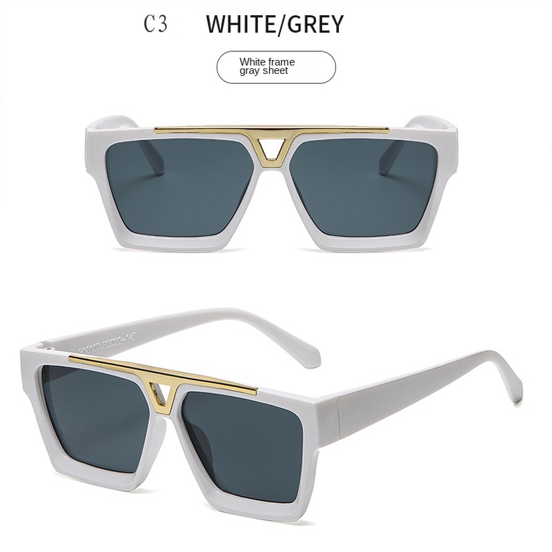 Kính Mát Gọng Vuông Phẳng Hai Chùm Phong Cách Âu Mỹ Cổ Điển Mới Dành Cho Nam Nữ