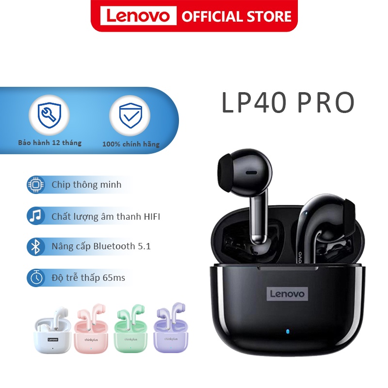 Tai nghe bluetooth Lenovo LP40 PRO/LP40 không dây Bluetooth 5.1 tws IPX5 chống ồn TWS 300mah